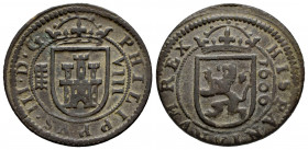 Philip III (1598-1621). 8 maravedis. 1606. Segovia. (Cal-329). (Jarabo-Sanahuja-D222). Ae. 5,95 g. Choice VF/VF. Est...40,00. 

Spanish Description:...