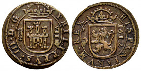 Philip III (1598-1621). 8 maravedis. 1612. Segovia. (Cal-333 var). Ae. 5,60 g. Contemporary counterfeit of very good art. Choice VF. Est...40,00. 

...