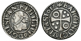 Philip III (1598-1621). 1/2 croat. 1612. Barcelona. (Cal-375). (Cru C.G-4342-b). Ag. 1,35 g. Choice VF. Est...60,00. 

Spanish Description: Felipe I...