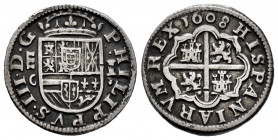 Philip III (1598-1621). 1 real. 1608. Segovia. C. (Cal-517). Ag. 3,23 g. Toned. Choice VF. Est...180,00. 

Spanish Description: Felipe III (1598-162...