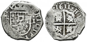 Philip III (1598-1621). 1 real. 1611. Sevilla. (B). (Cal-536). Ag. 3,32 g. Full date. Choice VF. Est...120,00. 

Spanish Description: Felipe III (15...
