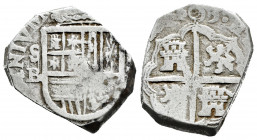 Philip III (1598-1621). 2 reales. (1)603. Sevilla. B. (Cal-662). Ag. 7,00 g. OMNIVM type. Scarce. Almost VF. Est...100,00. 

Spanish Description: Fe...