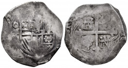 Philip III (1598-1621). 8 reales. (16)20. Mexico. D. (Cal-906). Ag. 27,21 g. Choice F. Est...200,00. 

Spanish Description: Felipe III (1598-1621). ...
