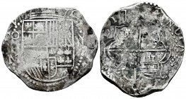 Philip III (1598-1621). 8 reales. 1617. Potosí. M. (Cal-921). Ag. 24,45 g. Rare. Almost VF. Est...350,00. 

Spanish Description: Felipe III (1598-16...