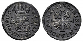 Philip V (1700-1746). 1/2 real. 1738. Madrid. JF. (Cal-185). Ag. 1,42 g. Dark patina. Choice VF. Est...30,00. 

Spanish Description: Felipe V (1700-...