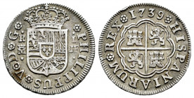 Philip V (1700-1746). 1 real. 1739. Madrid. JF. (Cal-455). Ag. 2,98 g. VF. Est...45,00. 

Spanish Description: Felipe V (1700-1746). 1 real. 1739. M...