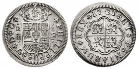 Philip V (1700-1746). 1 real. 1721. Segovia. F. (Cal-623). Ag. 2,95 g. Almost XF. Est...120,00. 

Spanish Description: Felipe V (1700-1746). 1 real....