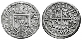 Philip V (1700-1746). 1 real. 1721. Sevilla. J. (Cal-645). Ag. 2,58 g. Choice VF. Est...55,00. 

Spanish Description: Felipe V (1700-1746). 1 real. ...