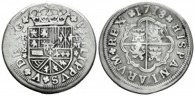 Philip V (1700-1746). 4 reales. 1718. Sevilla. (Cal-1222). Ag. 11,41 g. Knock on obverse. Weak strike. Inverted value 4. Almost VF. Est...120,00. 

...