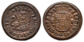 Ferdinand VI (1746-1759). 1 maravedi. 1747. Segovia. (Cal-19). Ae. 1,39 g. XF. Est...50,00. 

Spanish Description: Fernando VI (1746-1759). 1 marave...