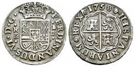 Ferdinand VI (1746-1759). 1 real. 1758. Madrid. JB. (Cal-182). Ag. 2,74 g. Choice VF. Est...70,00. 

Spanish Description: Fernando VI (1746-1759). 1...