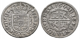 Ferdinand VI (1746-1759). 1 real. 1754. Sevilla. PJ. (Cal-238). Ag. 2,61 g. Minor scratches on obverse. VF. Est...30,00. 

Spanish Description: Fern...