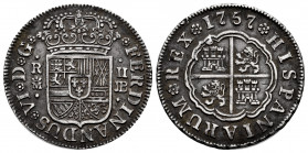 Ferdinand VI (1746-1759). 2 reales. 1757. Madrid. JB. (Cal-281). Ag. 5,87 g. Minors scrapes on reverse. Toned. Almost XF. Est...100,00. 

Spanish De...