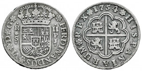 Ferdinand VI (1746-1759). 2 reales. 1754. Sevilla. PJ. (Cal-341). Ag. 5,64 g. Almost VF. Est...60,00. 

Spanish Description: Fernando VI (1746-1759)...