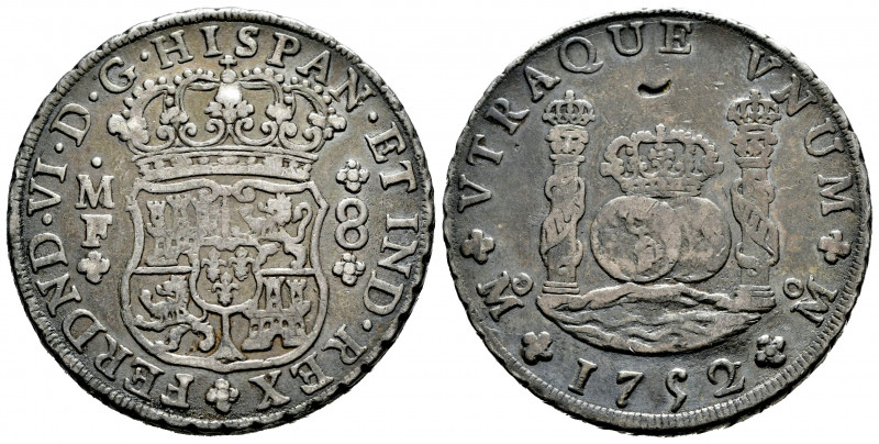 Ferdinand VI (1746-1759). 8 reales. 1752. Mexico. MF. (Cal-477). Ag. 26,75 g. Ma...