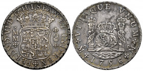 Ferdinand VI (1746-1759). 8 reales. 1756. Mexico. MM. (Cal-491). Ag. 27,00 g. Patina. Almost XF. Est...500,00. 

Spanish Description: Fernando VI (1...