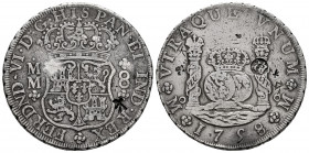 Ferdinand VI (1746-1759). 8 reales. 1758. Mexico. MM. (Cal-494). Ag. 26,62 g. Chop marks. VF. Est...300,00. 

Spanish Description: Fernando VI (1746...