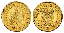 Ferdinand VI (1746-1759). 1/2 escudo. 1757. Madrid. JB. (Cal-561). Ag. 1,76 g. Minor adjustment marks. Choice VF. Est...160,00. 

Spanish Descriptio...