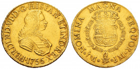 Ferdinand VI (1746-1759). 8 escudos. 1756. Lima. JM. (Cal-771). Au. 26,95 g. Used as a jewelry piece. Choice VF. Est...2500,00. 

Spanish Descriptio...