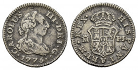 Charles III (1759-1788). 1/2 real. 1775. Madrid. PJ. (Cal-160). Ag. 1,47 g. Almost VF. Est...20,00. 

Spanish Description: Carlos III (1759-1788). 1...