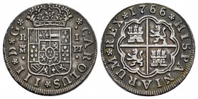 Charles III (1759-1788). 1 real. 1766. Madrid. PJ. (Cal-386). Ag. 2,80 g. Toned. Choice VF. Est...120,00. 

Spanish Description: Carlos III (1759-17...