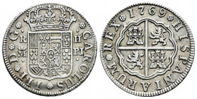 Charles III (1759-1788). 2 reales. 1769. Madrid. PJ. (Cal-618). Ag. 5,72 g. Choice VF. Est...80,00. 

Spanish Description: Carlos III (1759-1788). 2...