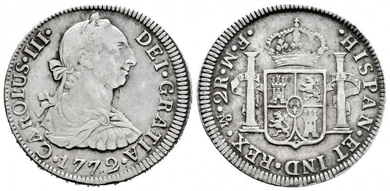 Charles III (1759-1788). 2 reales. 1772. Mexico. FM. (Cal-657). Ag. 6,61 g. Inve...