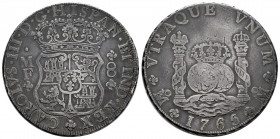 Charles III (1759-1788). 8 reales. 1765. Mexico. MF. (Cal-1088). Ag. 26,84 g. Patina. Almost VF. Est...250,00. 

Spanish Description: Carlos III (17...