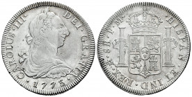 Charles III (1759-1788). 8 reales. 1773. Mexico. FM. (Cal-1107). Ag. 26,91 g. Minor nicks. Choice VF. Est...200,00. 

Spanish Description: Carlos II...