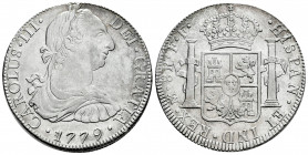 Charles III (1759-1788). 8 reales. 1779. Mexico. FF. (Cal-1118). Ag. 27,01 g. Original luster. XF/AU. Est...350,00. 

Spanish Description: Carlos II...
