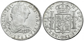Charles III (1759-1788). 8 reales. 1781. Mexico. FF. (Cal-1121). Ag. 26,95 g. Gorgeous reverse. Original luster. XF/Almost MS. Est...400,00. 

Spani...