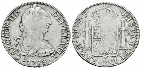 Charles III (1759-1788). 8 reales. 1783. Mexico. FF. (Cal-1124). Ag. 26,75 g. Almost VF. Est...60,00. 

Spanish Description: Carlos III (1759-1788)....