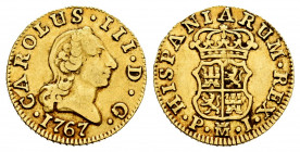 Charles III (1759-1788). 1/2 escudo. 1767. Madrid. PJ. (Cal-1251). Ag. 1,78 g. VF. Est...160,00. 

Spanish Description: Carlos III (1759-1788). 1/2 ...