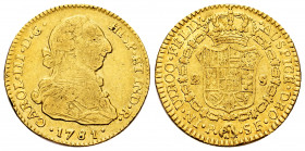 Charles III (1759-1788). 2 escudos. 1781/0. Popayán. SF. (Cal-1640). Au. 6,68 g. Clear overdate. Choice F/Almost VF. Est...350,00. 

Spanish Descrip...
