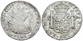 Charles IV (1788-1808). 8 reales. 1798. Lima. IJ. (Cal-916). Ag. 27,45 g. Choice VF/Almost XF. Est...120,00. 

Spanish Description: Carlos IV (1788-...