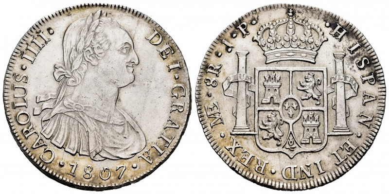 Charles IV (1788-1808). 8 reales. 1807. Lima. JP. (Cal-927). Ag. 26,92 g. Cleane...