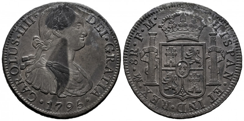 Charles IV (1788-1808). 8 reales. 1795. Mexico. FM. (Cal-958). Ag. 26,82 g. Irre...