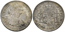 Charles IV (1788-1808). 8 reales. 1797. Mexico. FM. (Cal-960). Ag. 26,94 g. Toned. VF. Est...50,00. 

Spanish Description: Carlos IV (1788-1808). 8 ...