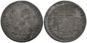 Charles IV (1788-1808). 8 reales. 1800. Mexico. FM. (Cal-965). Ag. 26,91 g. Minor rust. Toned. Choice VF. Est...50,00. 

Spanish Description: Carlos...