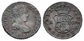 Ferdinand VII (1808-1833). 1/2 real. 1815. Madrid. GJ. (Cal-369). Ag. 1,46 g. Toned. Choice VF. Est...40,00. 

Spanish Description: Fernando VII (18...