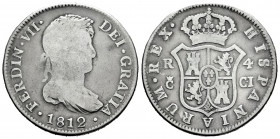 Ferdinand VII (1808-1833). 4 reales. 1812. Cadiz. CI. (Cal-1024). Ag. 12,95 g. F. Est...50,00. 

Spanish Description: Fernando VII (1808-1833). 4 re...