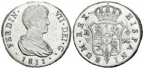 Ferdinand VII (1808-1833). 4 reales. 1811. Valencia. SG. (Cal-1144). Ag. 13,45 g. Minimal rust on reverse. AU/XF. Est...250,00. 

Spanish Descriptio...