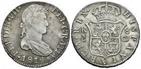 Ferdinand VII (1808-1833). 8 reales. 1814. Cadiz. CJ. (Cal-1154). Ag. 27,02 g. Hairline on obverse. Toned. Scarce. Choice VF. Est...200,00. 

Spanis...