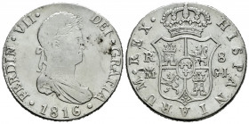 Ferdinand VII (1808-1833). 8 reales. 1816. Madrid. GJ. (Cal-1270). Ag. 26,98 g. Knocks on reverse. Cleaned. Almost VF/VF. Est...120,00. 

Spanish De...
