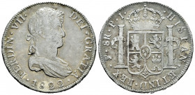 Ferdinand VII (1808-1833). 8 reales. 1822. Potosí. PJ. (Cal-1386). Ag. 26,79 g. Choice VF. Est...80,00. 

Spanish Description: Fernando VII (1808-18...