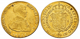 Ferdinand VII (1808-1833). 2 escudos. 1809. Sevilla. CN. (Cal-1667). Au. 6,70 g. First bust. Scarce. Almost VF. Est...350,00. 

Spanish Description:...