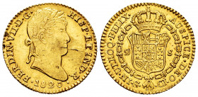 Ferdinand VII (1808-1833). 2 escudos. 1820. Sevilla. CJ. (Cal-1676). Au. 6,69 g. Small planchet flaw on obverse. It retains some minor luster. Almost ...