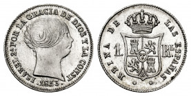 Elizabeth II (1833-1868). 1 real. 1853. Barcelona. (Cal-276). Ag. 1,30 g. Original luster. XF/AU. Est...60,00. 

Spanish Description: Isabel II (183...