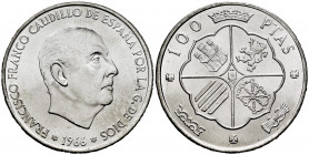 Spanish State (1936-1975). 100 pesetas. 1966*19-68. Madrid. (Cal-147). Ag. 19,07 g. Plenty of original luster. Mint state. Est...25,00. 

Spanish De...