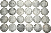 Lot of 24 coins of 2 reales, Charles III (12) and Charles IV (12). TO EXAMINE. F/Choice F. Est...500,00. 

Spanish Description: Lote de 24 monedas d...